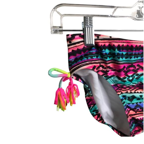 Hilor Bikini Girls Size 14-16 Multicolor Back Strap 2 Piece Swimsuit Geometric - Picture 6 of 9